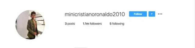 Cristiano Ronaldo jr. cũng sở tài khoản Instagram tỷ like của riêng mình